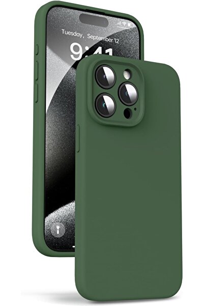 Fibaks Apple Iphone 15 Pro Max Uyumlu Kılıf Kamera Korumalı Lansman Içi Kadife Yumuşak Liquid Silikon Kapak
