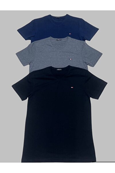 Est Estola Ανδρικό μπλουζάκι Koton Lycra Slim Fit με λαιμόκοψη 3ο ΣΕΤ