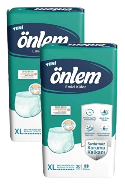 ÖNLEM Emici Külot Hasta Bezi Eko Ekstra Büyük Boy XL Beden 30 Lu X 2 Adet