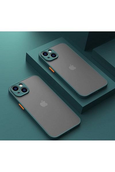 Fibaks حافظة متوافقة مع هاتف Apple Iphone 13 مع غطاء شفاف غير لامع لحماية الكاميرا وأزرار ملونة