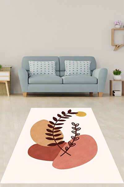 on the clouds Bohem Yapraklı Tropikal İskandinav Yıkanabilir Kaymaz Taban Lek...