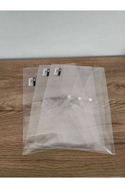 Mikro Transparent File with 3 Snap Fasteners