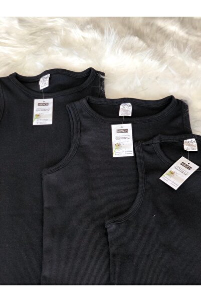 mirach Σετ 3 ελαστικές μπλούζες Unisex από Lycra - Αμάνικο και Χοντρό λουράκι μαύρο