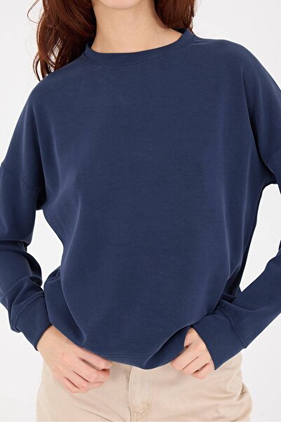 Addax Long Sleeve Crew Neck Modal Sweatshirt - S11055-L10
