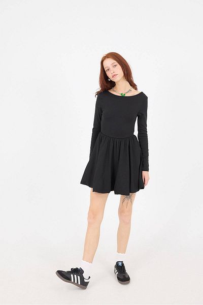 Addax Long Sleeve Backless Balloon Dress - E17210-W11