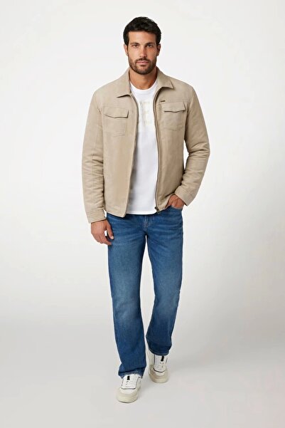 Guess Erkek Bej Suni Süet Ceket