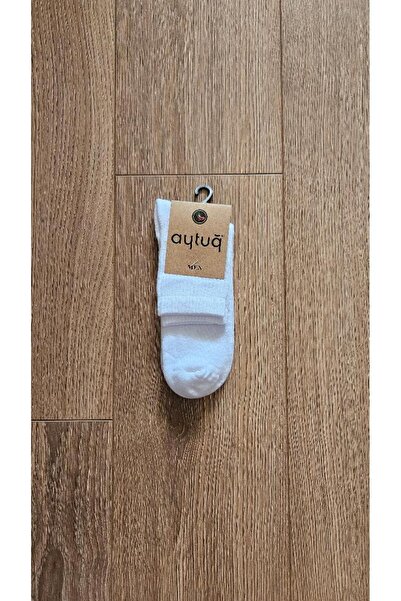Aytuğ AYTUĞ 4 Pairs Men's Sports Group ( White ) Combed Cotton Towel Short Cuff - 22485