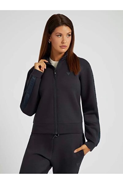 Guess New Allie Scuba Zip Kadın Gri Eşofman Üstü