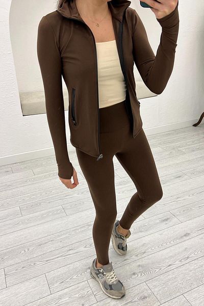 Act Pepicino Kids&Boutique Bitter Brown Zippered Sweatshirt Tights Set 4406