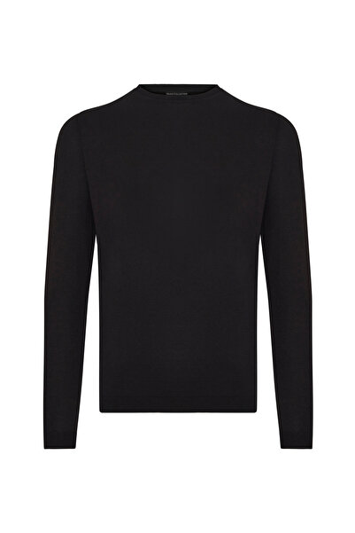 Mudo Men's Black Crew Neck Modal Sweater