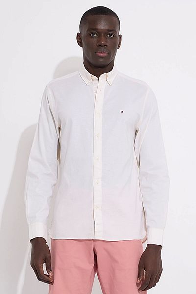 Tommy Hilfiger Tommy Hlifiger Erkek Beyaz Oxford Slim Fit Gömlek