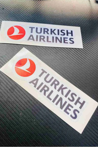 Happynesso Thy Turkish Airlines Temalı 2'li Hologram Sticker – Araç, Motosiklet, Bisiklet Uyumlu – 16 X 5,5 Cm
