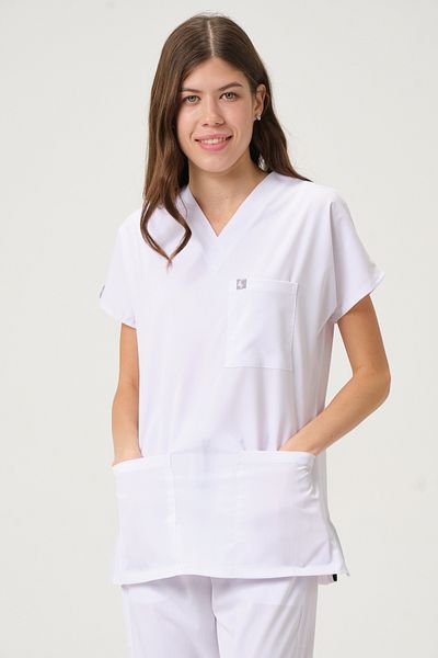 Pratik Medikal Lycra Scrubs White Bat Sleeve Doctor Nurse Jersey Team