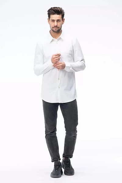 Guess LS SUNSET TECH SHIRT قميص بيض للرجال M3YH34WFKM0-G011