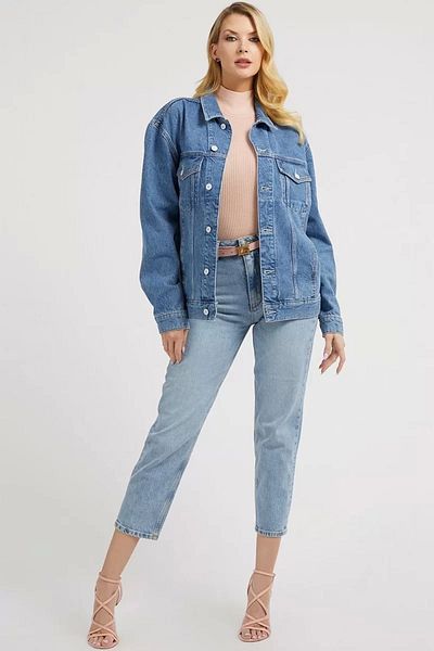 Guess Mom Jean Blugi albaștri pentru femei W2ya21d4nh6-aulı