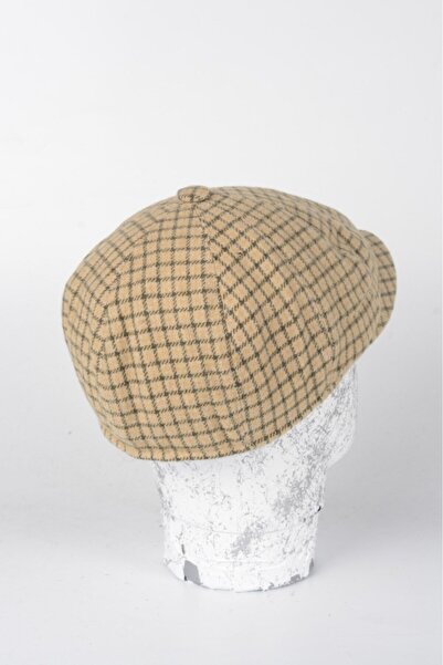 mercantoptan Winter 8 Pieces Patterned Italian Mold Woolen Peaky Blinders Model Men's Cap Hat