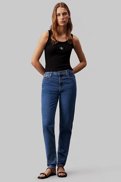 Calvin Klein Kadın Dar Kesim Düz Paça Mavi Jeans