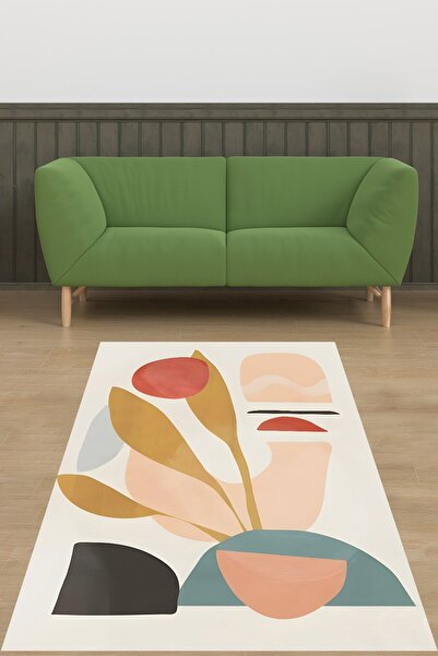 on the clouds Pastel İskandinav Bohem Tarz Geometrik Yıkanabilir Kaymaz Taban...