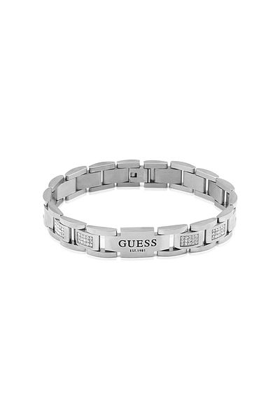 Guess Men's Metallic Gray Bracelet Jgujumb01342Jwsttu
