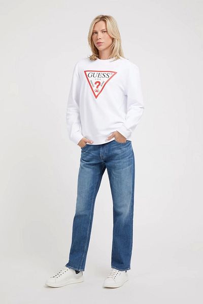 Guess Audley Cn Fleece pánská bílá mikina M2yq37k6zs1-g011