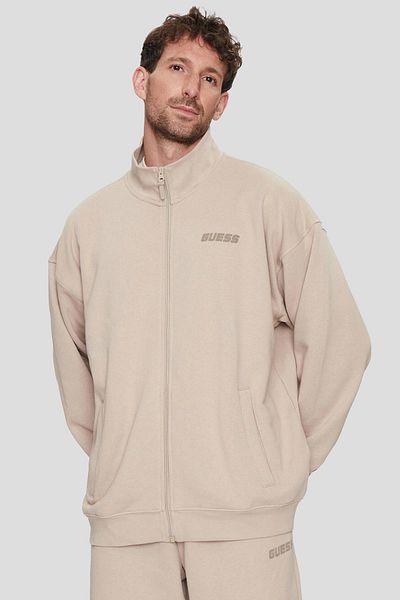 Guess Emis Full Zip Swatsh Men's Beige Jacket Z4Yq01Kaıj1-G1Ca