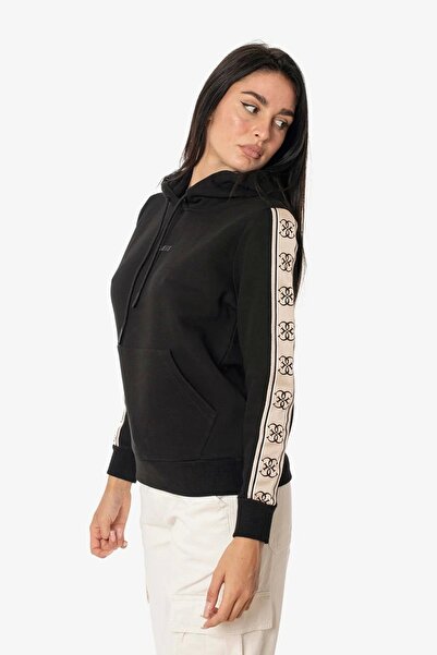 Guess CARLA HOODED SWEATSH Kadın Siyah Sweatshirt V4YQ11KB3P2-JBLK