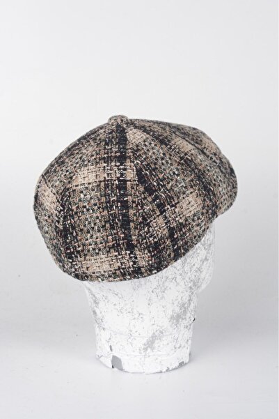 mercantoptan Winter 8 Pieces Patterned Italian Mold Woolen Peaky Blinders Model Men's Cap Hat