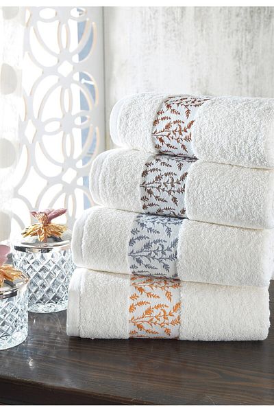 neşe home collection Σετ πετσετών Palm 50x100 4 τεμαχίων για τα χέρια και το πρόσωπο