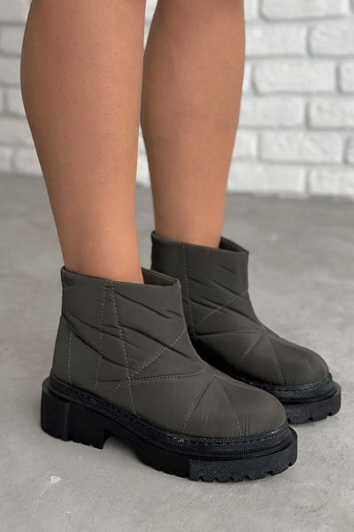 Shoebutik Μπότες Warsaw Khaki Green Parachute Inside Fur Detail Boots