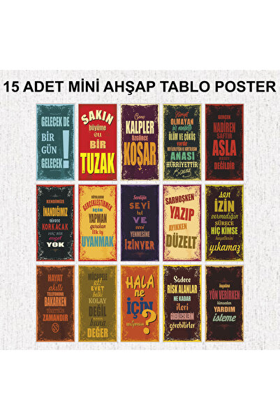 Hayat Poster motivasyon konulu duvar yazıları ev dekorasyon 15 parça ahşap po...