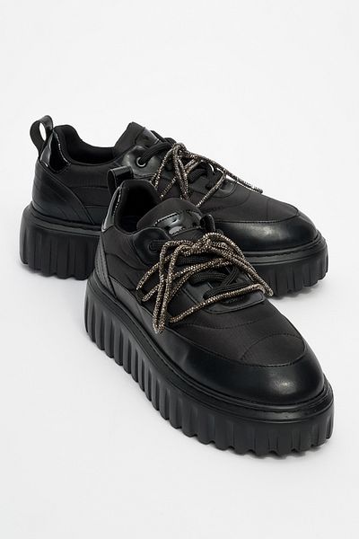 LuviShoes Theos Black Parachute Stone Women's Sports Shoes