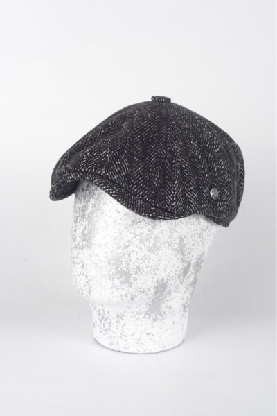 mercantoptan قبعة شتوية مكونة من 8 قطع من الصوف الإيطالي بتصميم Peaky Blinders Model للرجال