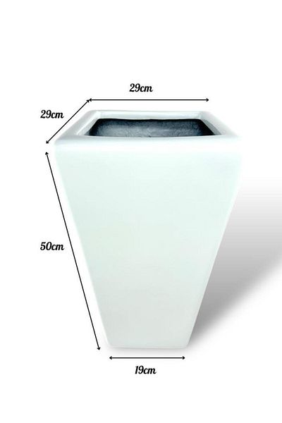 Nettenevime Fiberglass 29*50*19cm - Decorative White Conical Vase Flower Pot