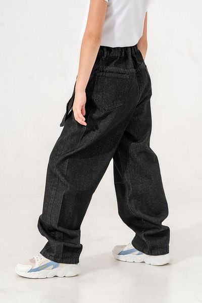 GİYİCEM Girl's Comfortable Cut-Out Removable Bow Jeans Pants