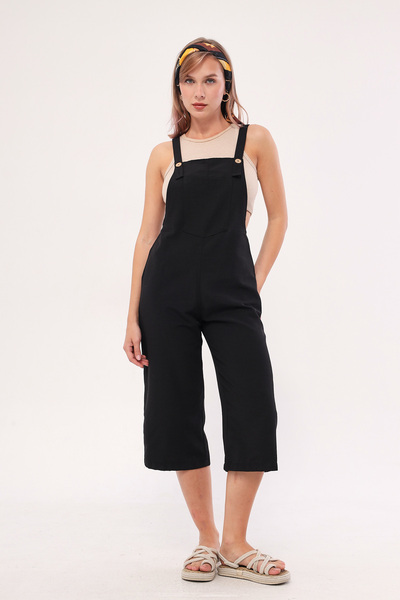 armonika Women's Black Gardener Overalls ARM-20K001117