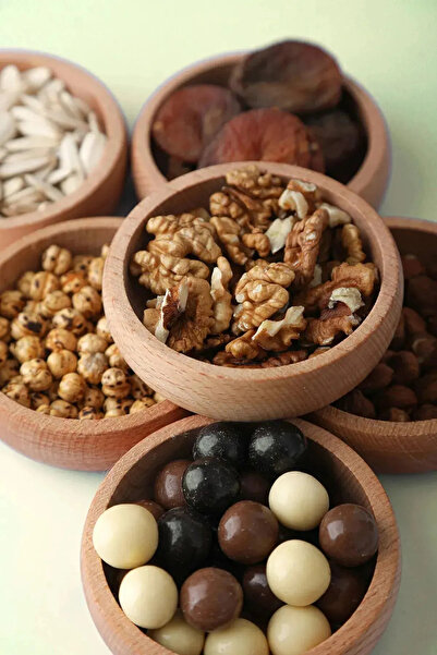 ataşbey 2 Adet Kase Yuvarlak Ahşap Bambu Çerez Tabağı Doğal Organik Bambu Kas...