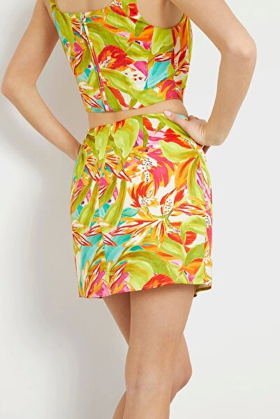 Guess Marina Satin Skort Women's Multicolor Skirt W4Yd0Ywdee2-P8Ca