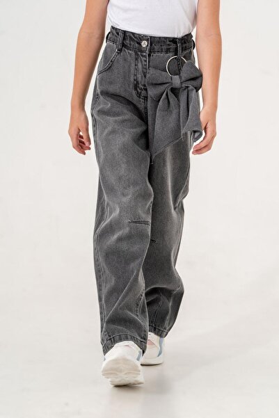 Genel Markalar KIZ ÇOCUK RAHAT KESİM ÇIKARILABİLİR FİYONKLU KOT PANTOLON