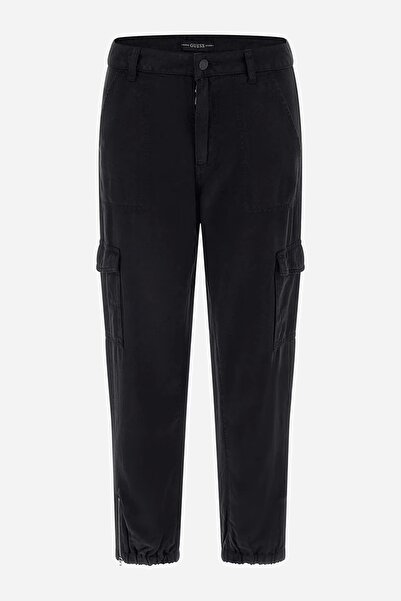 Guess Es Bowie Cargo Chino Women Black Pants W2Ga20Wdx71-Jtmu
