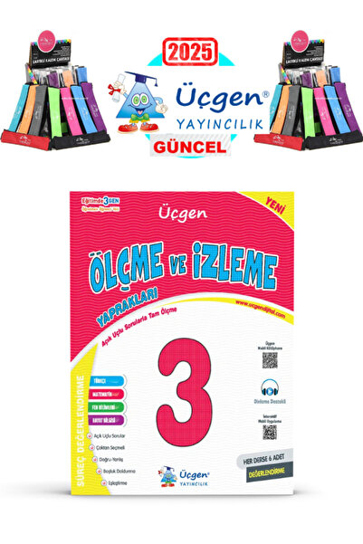 Üçgen Yayıncılık 3.SINIF – SÜREÇ ve ÖLÇME DEĞERLENDİRME – Sınav Kitabı – Her Ders için 6 + Polo Kalemlik Hediyeli