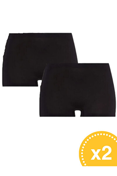 FİTFORMGİYİM Βασικό γυναικείο εσώρουχο μπόξερ χωρίς ραφή με λέιζερ, Πακέτο 2 τεμαχίων