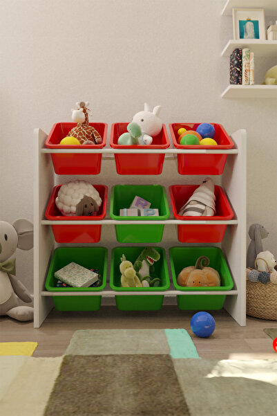 Flinder 9 Sepetli Çok Amaçlı Oyuncak Dolabı Montessori Dolap