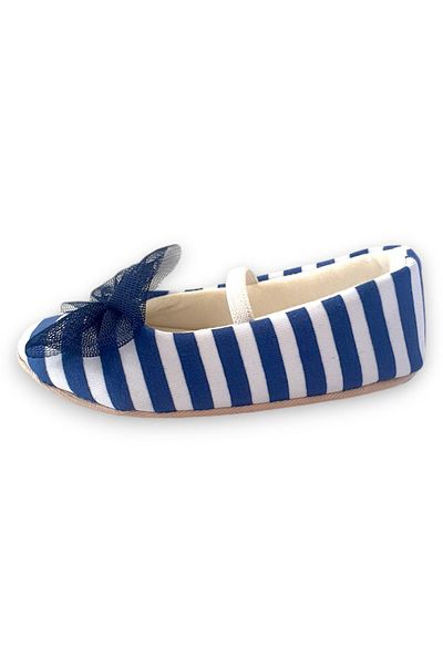 First Step Navy Blue Striped Baby Girl Elastic First Step Babet-F-544