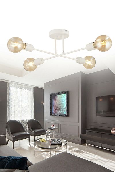 Lambadar Quadruple Acrobat Tower Model Plafonier Ceiling Mounted Octopus Chandelier