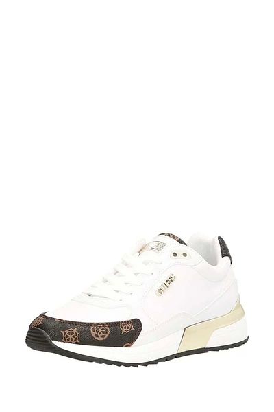 Guess Moxea/active Lady/leather Like Dámské Bílé Sneaker Fl5moxfal12-whbr