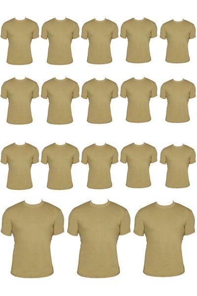özmertaskerimalzeme 18 Pcs Khaki Color Paid Recruit Soldier Set Cotton Undershirt