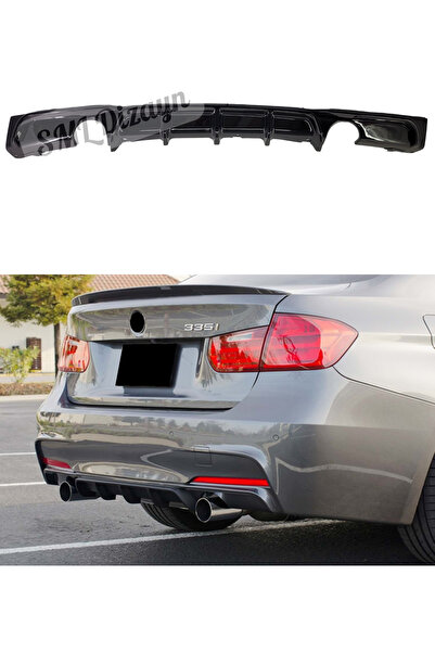 SML Dizayn BMW 3 Serisi F30 M Sport Difüzör-Difizör-Ek İTHAL Plastik F30 M Pe...