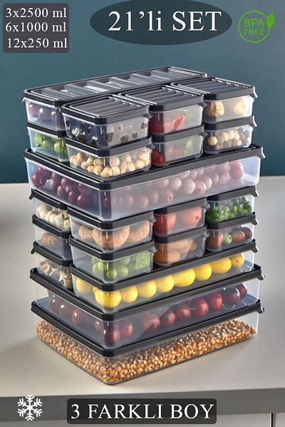 KRM HOME 21 Piece Picnic Breakfast Fresh Food Storage Container for Breakfast