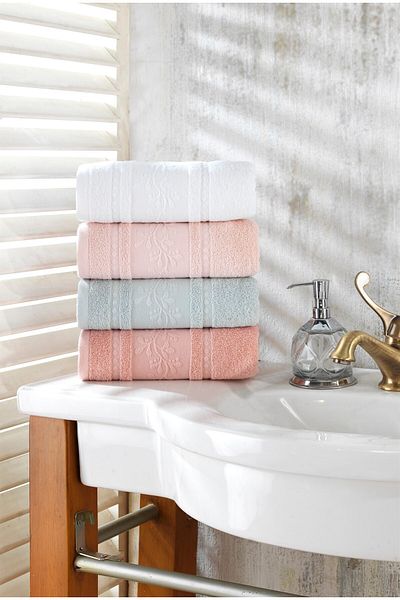 neşe home collection Carmine 50x100 Σετ 4 πετσετών χεριών & προσώπου