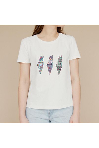 Pink Sky Palestine Printed White Unisex Oversize T-shirt - Tshirt